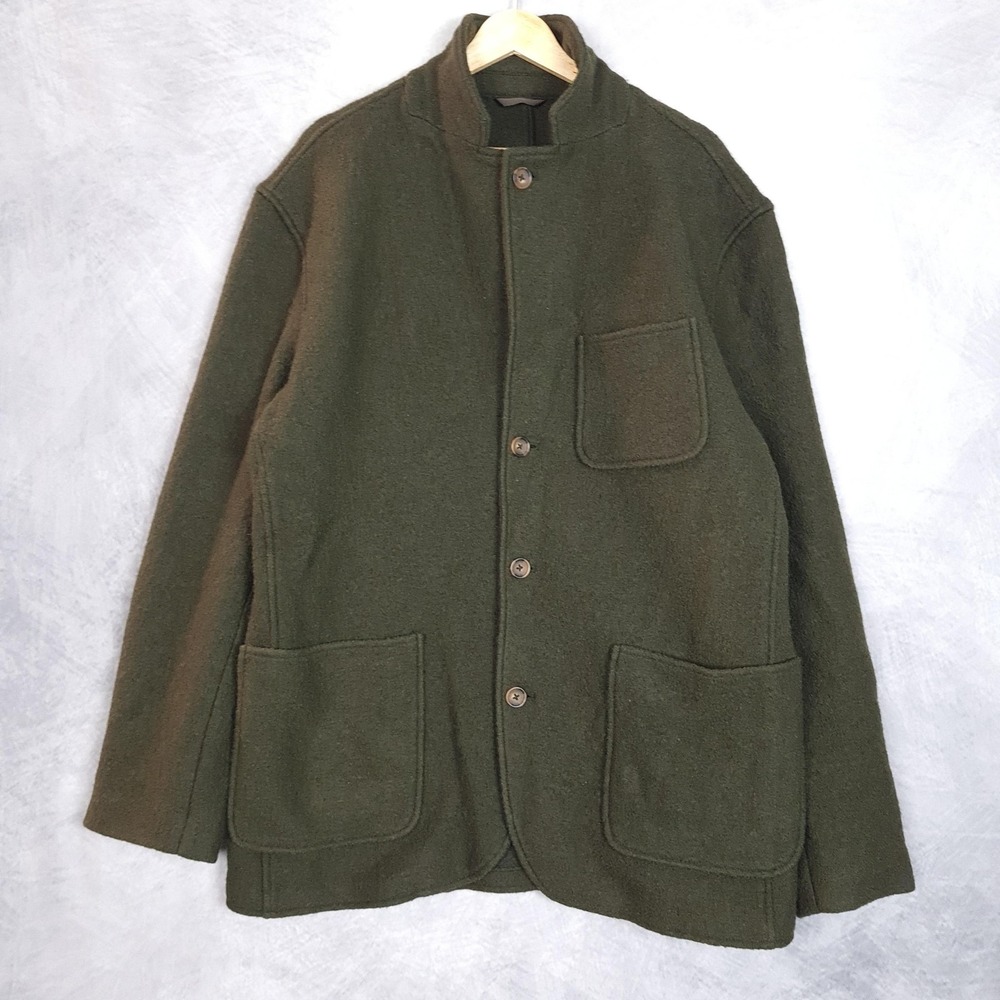 The Territory Ahead Wool Jacket Mens Large Green Wool Patch Pocket Sport Coat